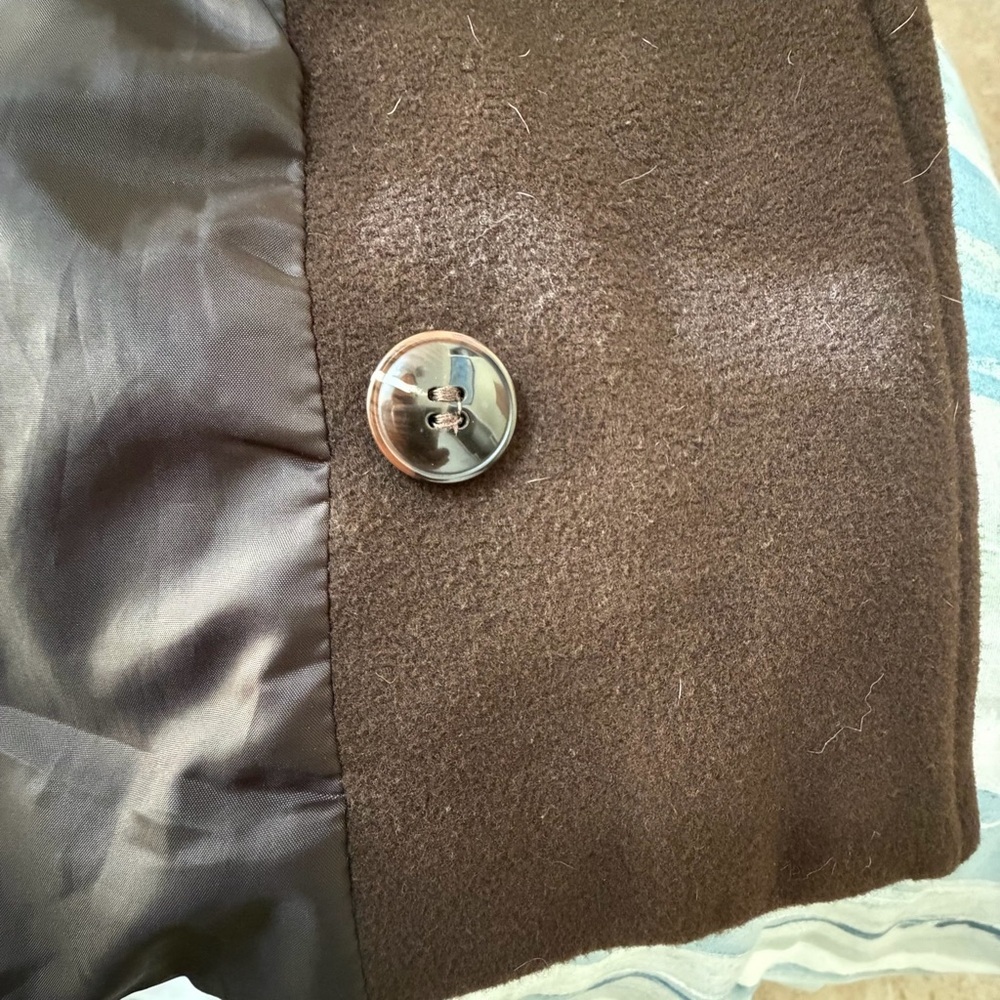 Anne Klein Chocolate Brown Pea Coat Size XL - Picture 11 of 11
